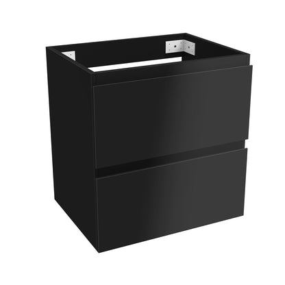 Waschtisch mit Unterschrank 50cm Alast Badmöbel Set Hochglanz Schwarz Waschbecken mit Unterschrank MDF Softclose