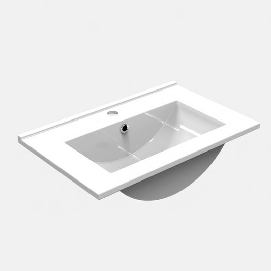 Waschtisch Waschbecken aus Keramik Einbauwaschbecken 61x39.5x19cm Weiß