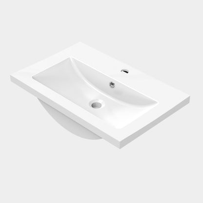 Waschtisch mit Unterschrank 50cm Alast Badmöbel Set Hochglanz Schwarz Waschbecken mit Unterschrank MDF Softclose