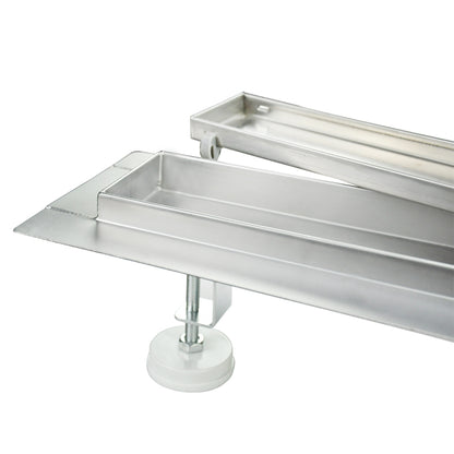 Edelstahl Duschrinne Duschablauf flach Bodenablauf Dusche Siphon mit Geruchsstop und Haarsieb 2 in 1 Muster 80cm