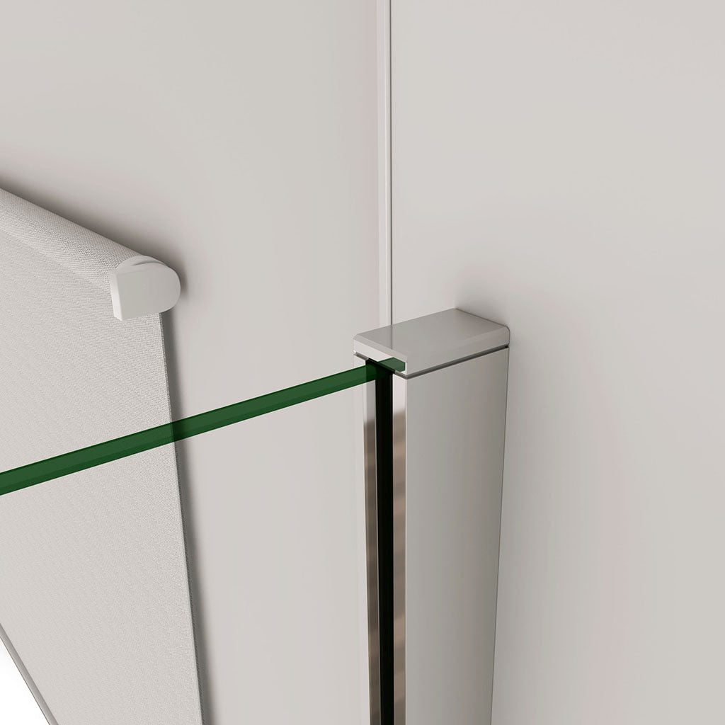begehbare dusche als Eckdusche 130+60 mit Stabilisationsstange 90 cm