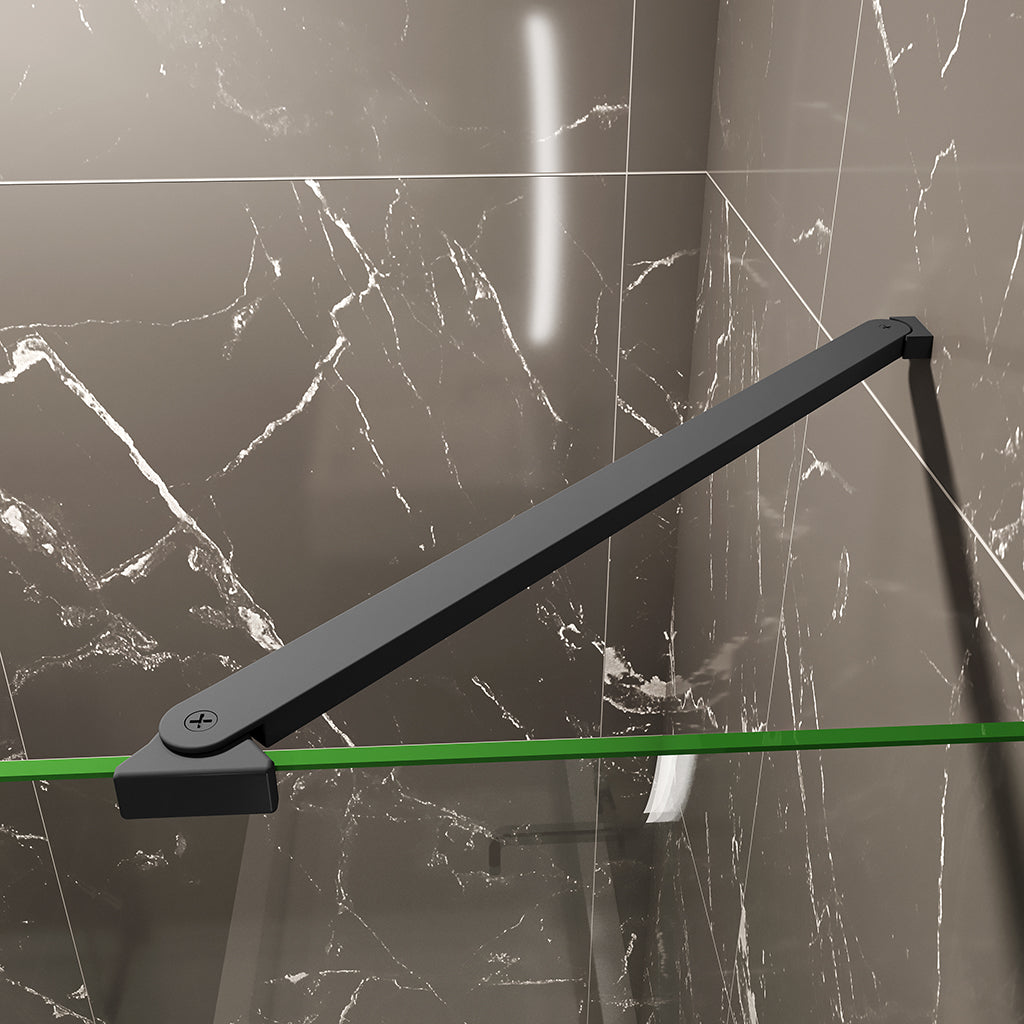 begehbare dusche Duschwänd glas 120+40 mit Schwenkbar Stabilisationsstange 50 cm für badezimmer