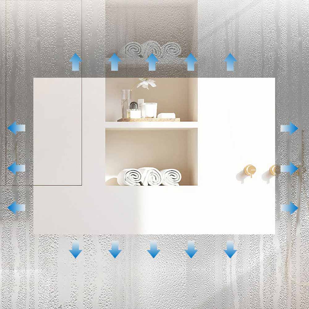 LED Spiegel 140x80 cm Uhr LED Schminkspiegel dimmbar Kalt/Neutral/Warmweiß TOUCH BESCHLAGFREI Wandspiegel