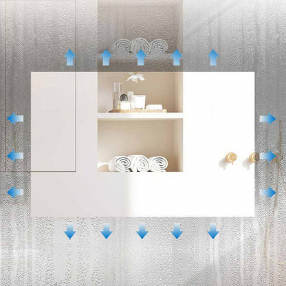 LED Spiegel 80x60 cm Bluetooth LED Schminkspiegel TOUCH BESCHLAGFREI Wandspiegel Kalt/Warmweiß