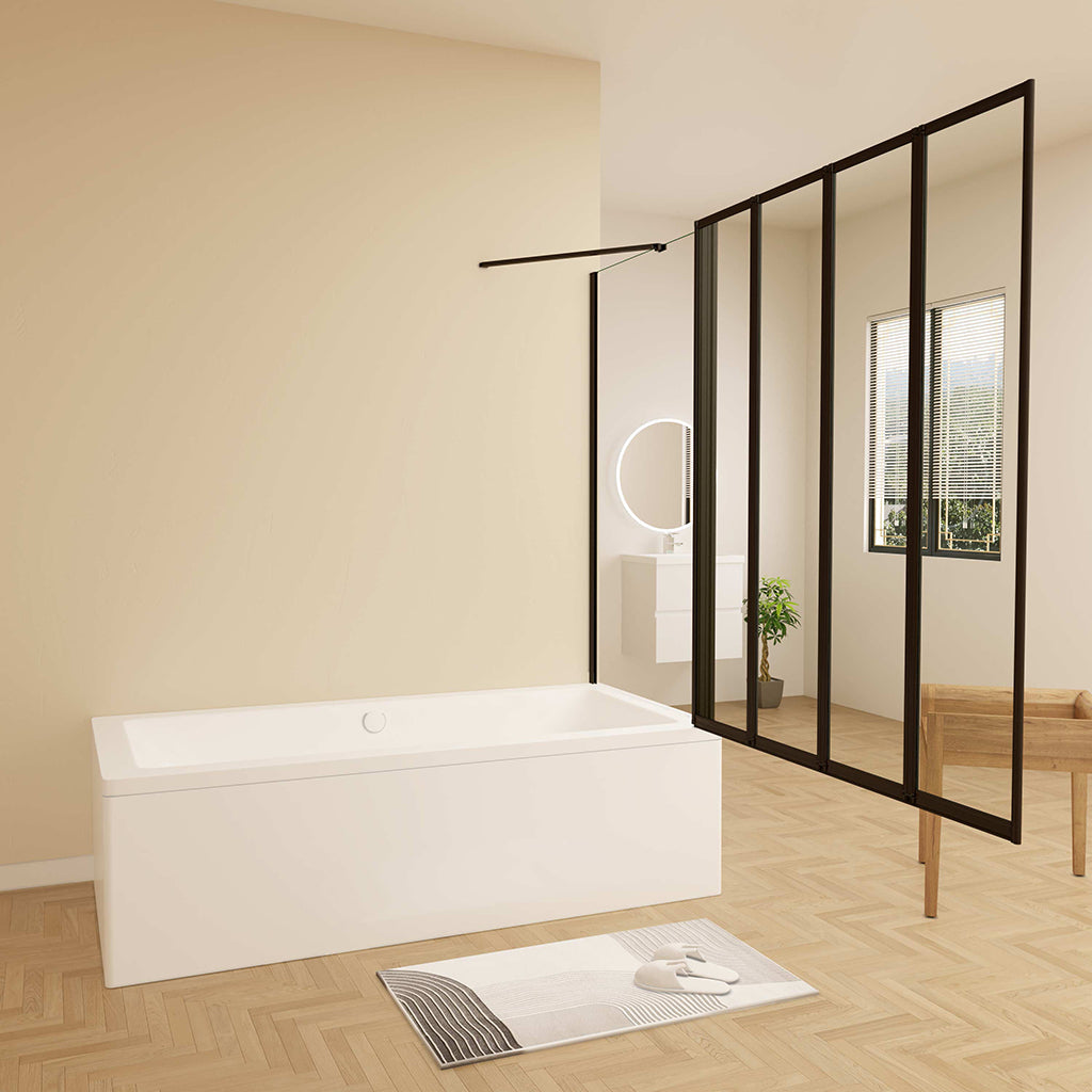 duschabtrennung badewannen duschwand faltbar 90x70 H140 cm dusche für badezimmer