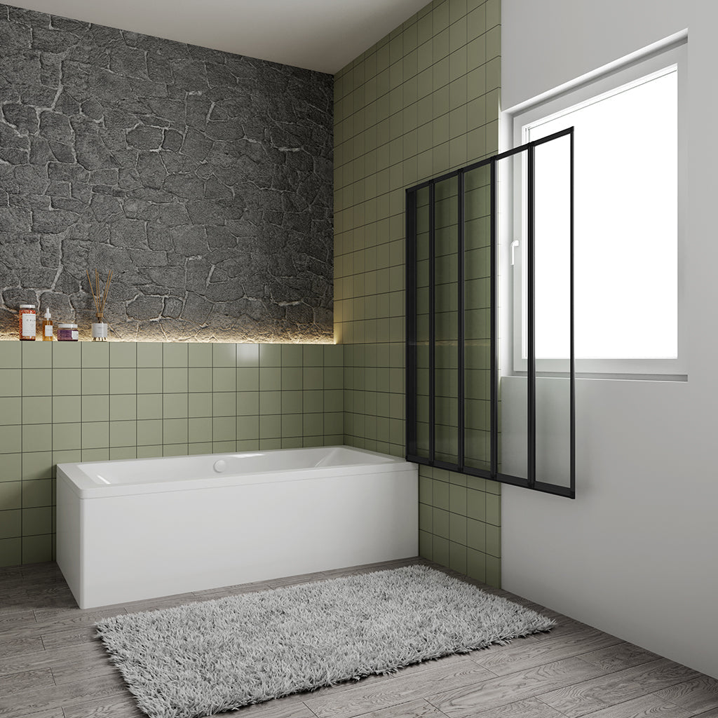 duschwand glas badewanne faltbar 5 teilig 120 H140 cm badezimmer ideen