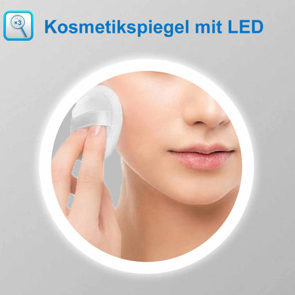 LED Spiegel 140x80 cm Uhr LED Schminkspiegel dimmbar Kalt/Neutral/Warmweiß TOUCH BESCHLAGFREI Wandspiegel