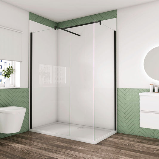 ozean 100+50 Glaswand Walk In Duschabtrennung 2xStabilisator cm badezimmer ideen