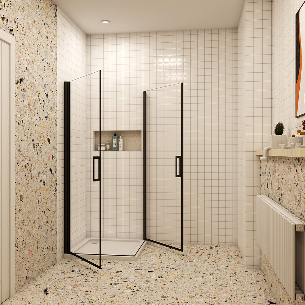 ozean 100x100 Eckdusche Drehtür Duschwanne PXB1 10 10GR cm für badezimmer