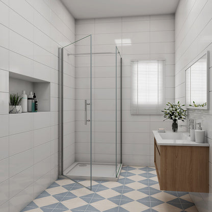 ozean 100x80 Drehtür Seitenwand Duschkabine Duschtasse cm