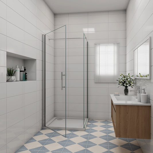 ozean 100x80 Drehtür Seitenwand Duschkabine Duschtasse cm