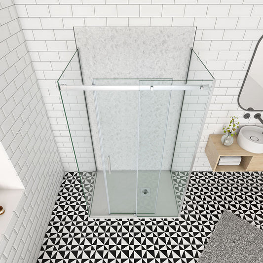 ozean 100x80 U FORM DUSCHE Schiebetür Duschrückwänd cm für badezimmer