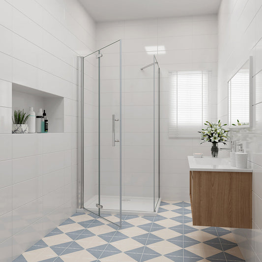 ozean 100x90 Falttür Seitenwand Duschtasse Duschkabine cm