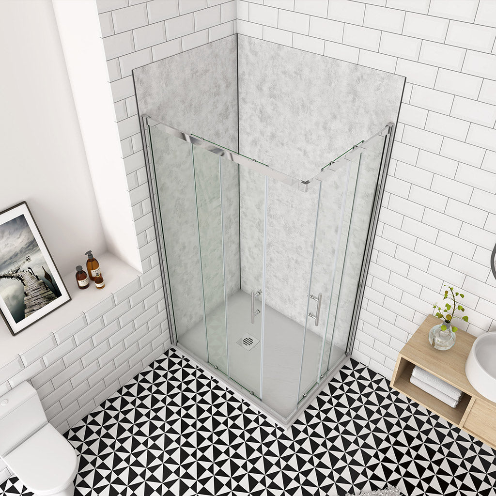 ozean 110x76 Eckeinstieg Schiebetür Wandpaneel cm für badezimmer