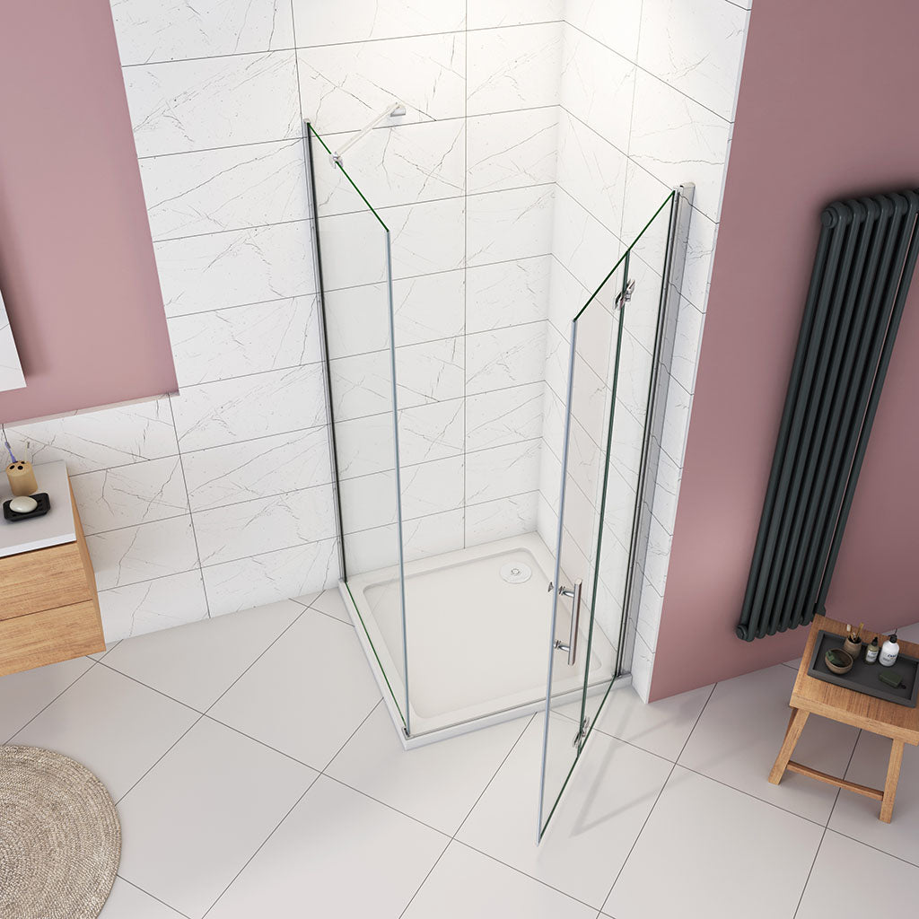ozean 110x90 Falttür Seitenwand Duschtasse Duschkabine cm