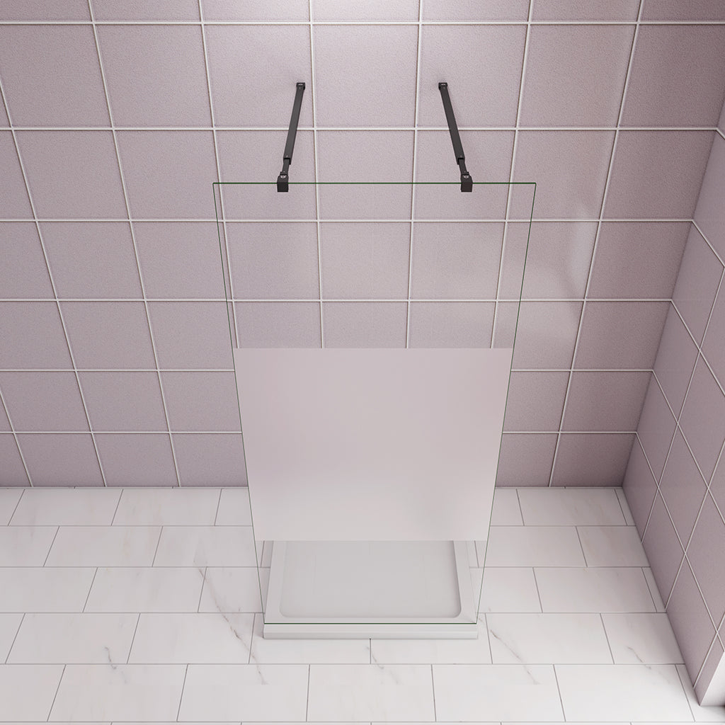 ozean 117.7cm Walk In Glaswand 2xStabilisator für badezimmer