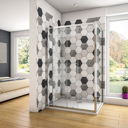 ozean 120x70 Schiebetür Seitenwand Duschtasse SI12 P7 127GRQ cm für badezimmer