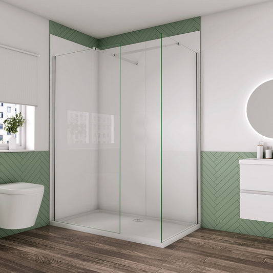 ozean 130+70 Glaswand 2xStabilisator Walk In Duschabtrennung cm badezimmer ideen