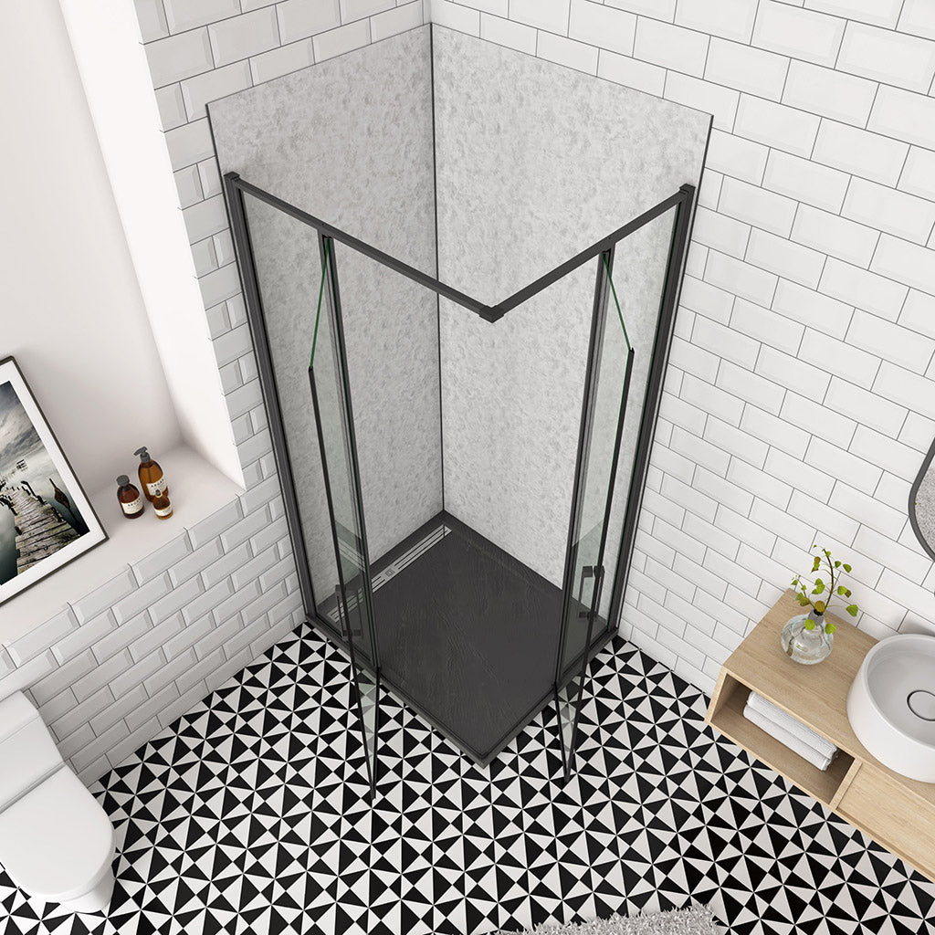 ozean 140x100 Eckdusche Drehtür cm badezimmer ideen
