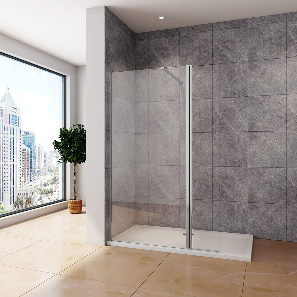 ozean 60 Walk in glaswand H200cm mit beweglichem Seitenteil für badezimmer