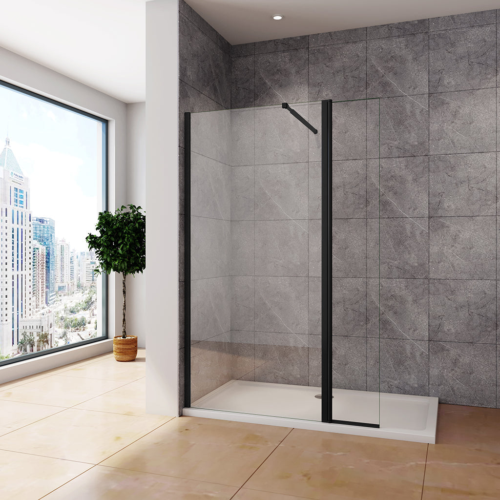Walk In Dusche mit Spritzschutz 60+40 x H.200 cm Duschkabine Glasduschwand 8mm Glas Duschtrennwand Duschwand