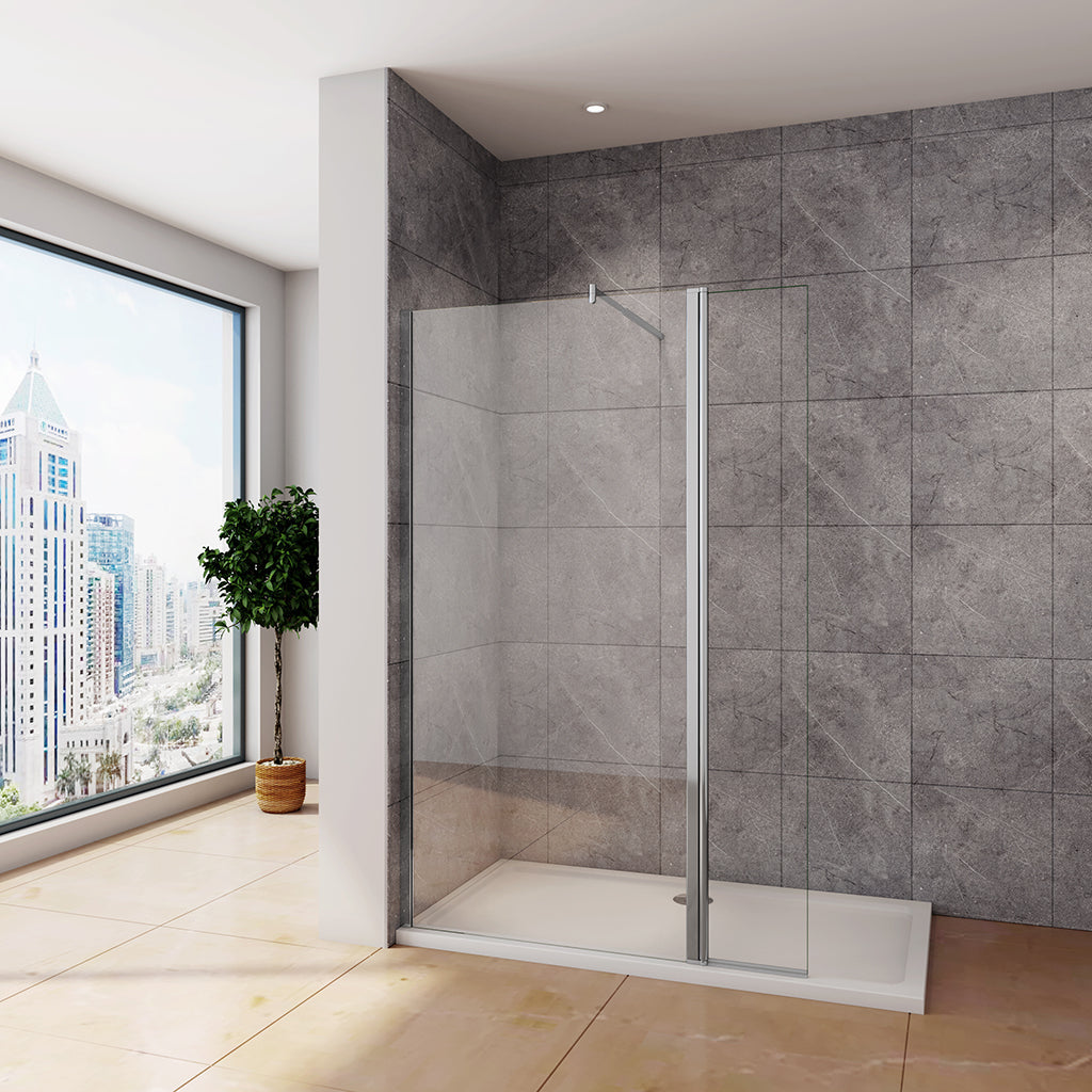 walk in dusche glaswand mit spritzschutz 70+30 x h.200 cm