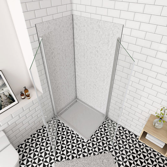 ozean 76x76 Eckdusche Drehtür cm