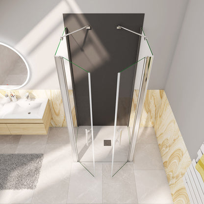 ozean 80x80 Doppeltür U FORM Duschrückwänd cm für badezimmer