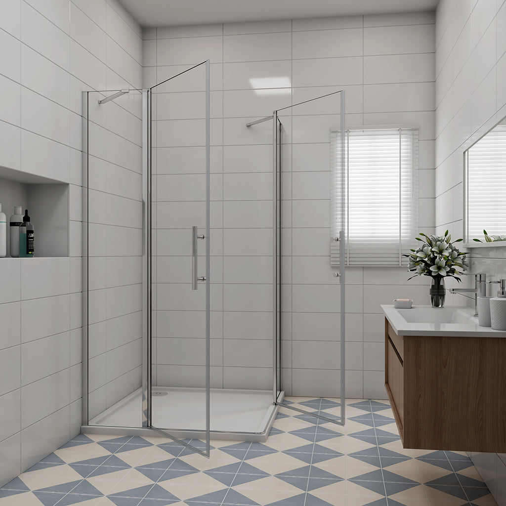 ozean 90x80 Eckdusche Drehtür H195cm Duschwanne für badezimmer