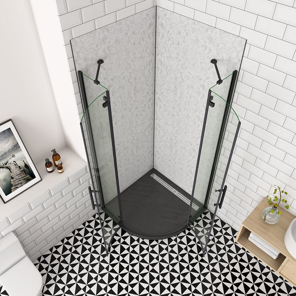 ozean 90x90 Falttür Duschtür Runddusche Eckeinstieg cm