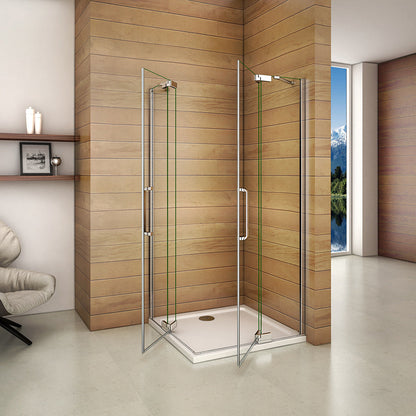 ozean 90x90x195 Eckdusche Drehtür Duschwanne cm für badezimmer