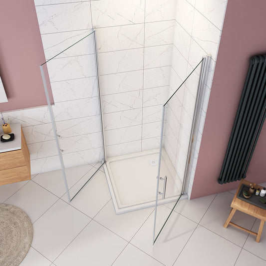 ozean Duschkabine 100x100 Eckdusche Drehtür Duschwanne cm für badezimmer