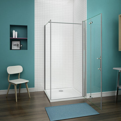 ozean Glasdusche 100x100 Falttür Seitenwand Duschkabine cm für badezimmer