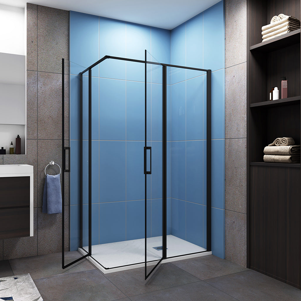 ozean Glasdusche 120x90 Eckdusche Drehtür Duschwanne cm badezimmer ideen