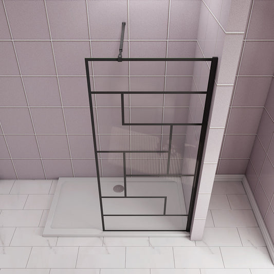 ozean Glasdusche Walk in Duschwand Schwarz Dusche 140 cm für badezimmer