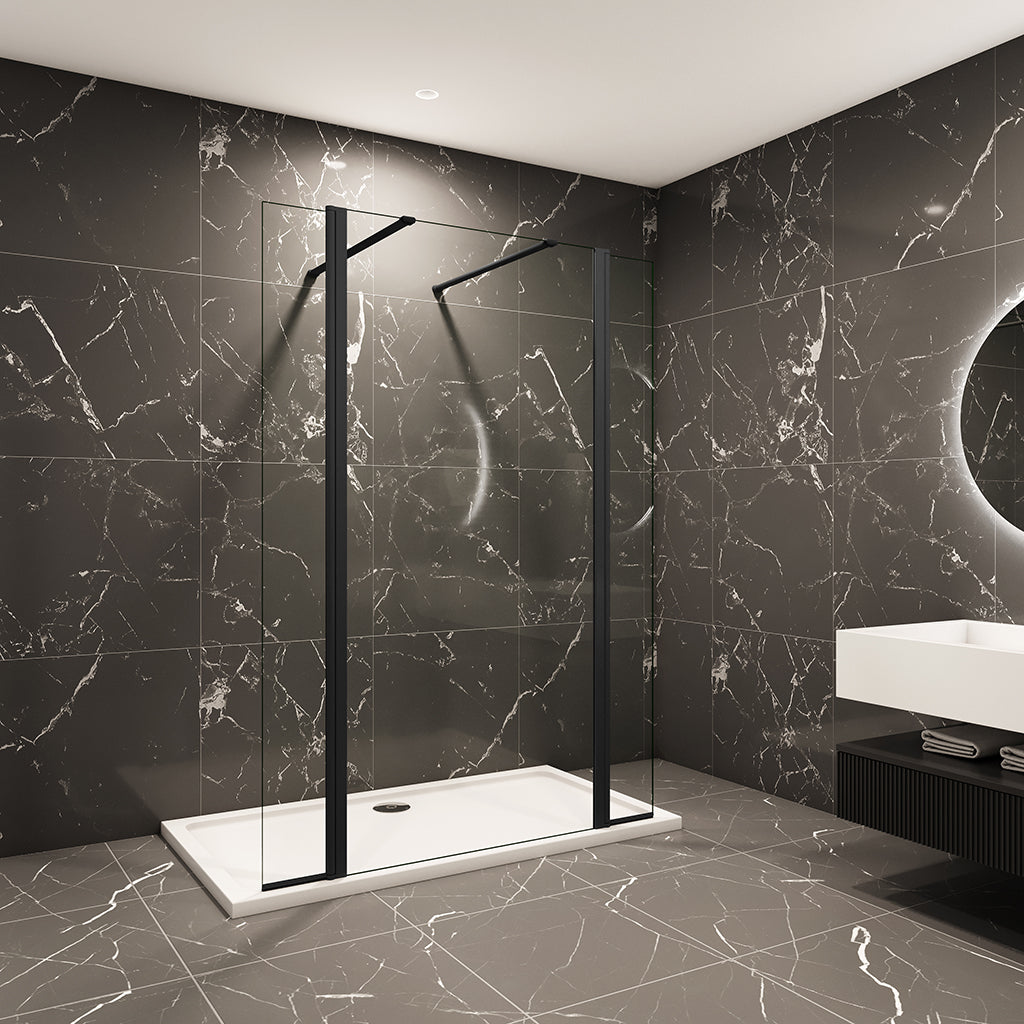 Walk In Dusche mit Drehbar Spritzschutz 90+30+30 x H.200 cm Duschkabine Duschtrennwände 8mm Glas Duschwand
