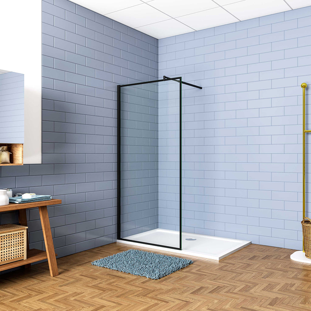 ozean Walk in Duschwänd Schwarz Dusche 100 W10BBK123B cm für badezimmer