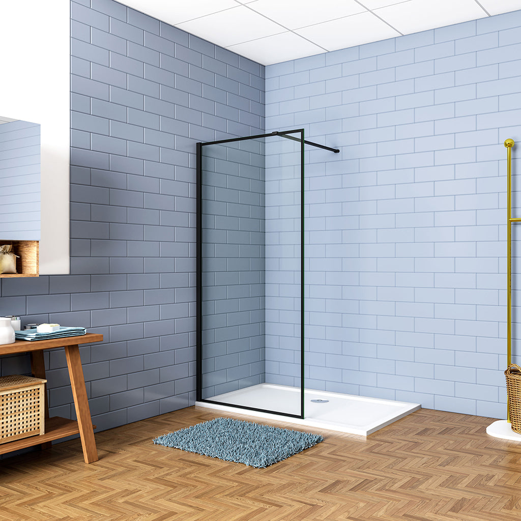 ozean Walk in Duschwand Schwarz Dusche 100 W10BBK129B cm für badezimmer