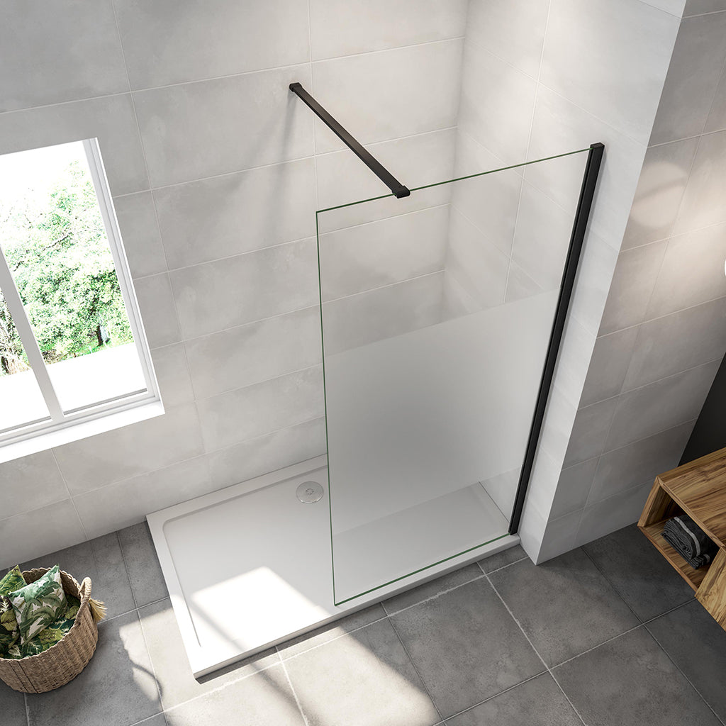 ozean Walk in Duschwand Schwarz Dusche 100 W10FAP129B cm für badezimmer