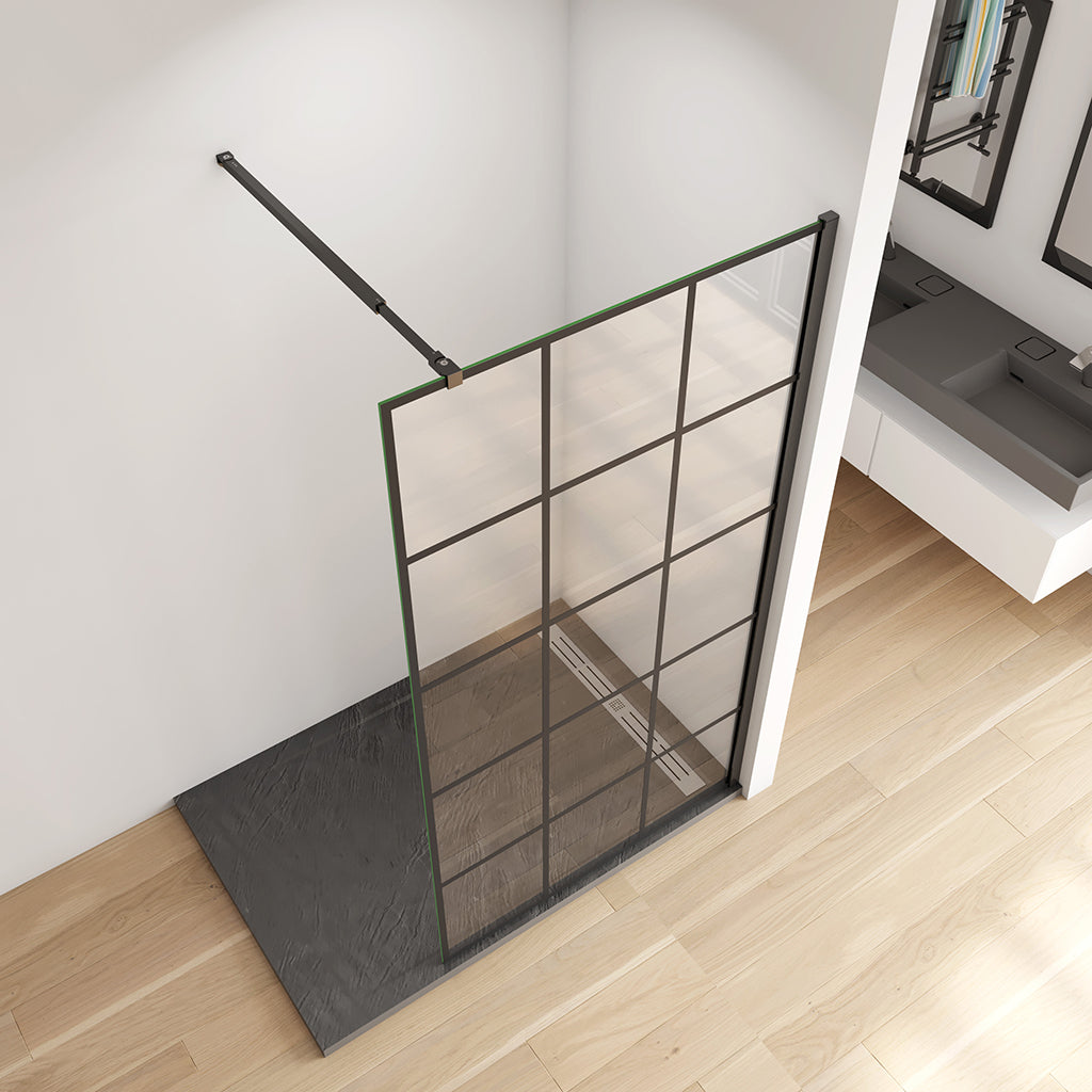 ozean Walk in Duschwand Schwarz Dusche 140 W14BAG084B cm für badezimmer