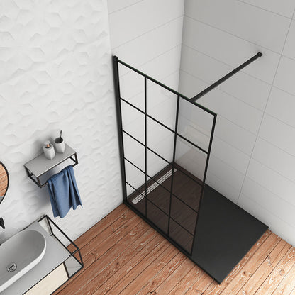 ozean Walk in Duschwand Schwarz Dusche 140 W14BAG130B cm für badezimmer