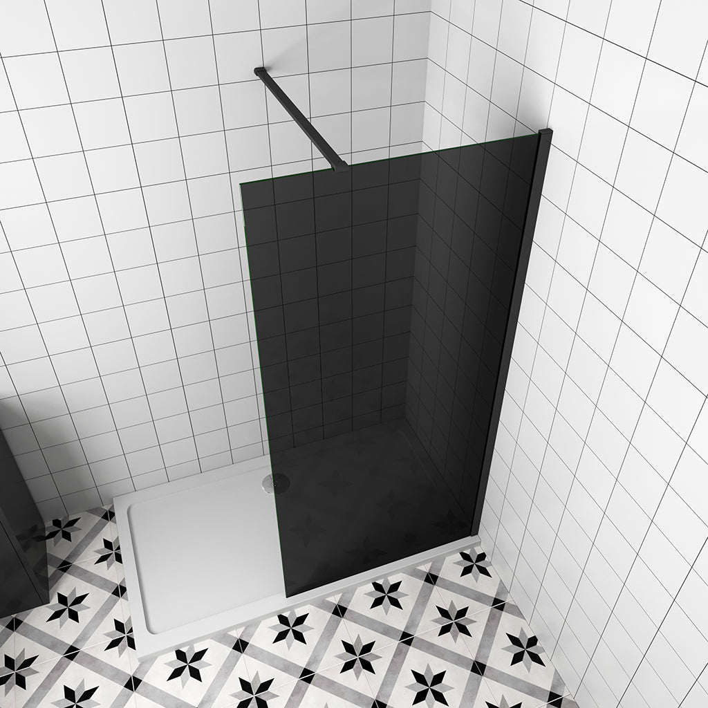 ozean Walk in Duschwänd Schwarz Dusche 80 W8GP129B cm