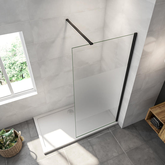 ozean Walk in Duschwand Schwarz Dusche 90 W9FAP130B cm