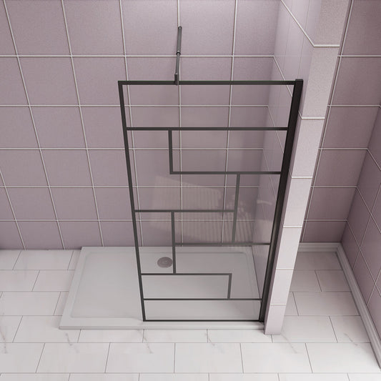 ozean Walk in Glasduschwand Schwarz Dusche 140 cm für badezimmer