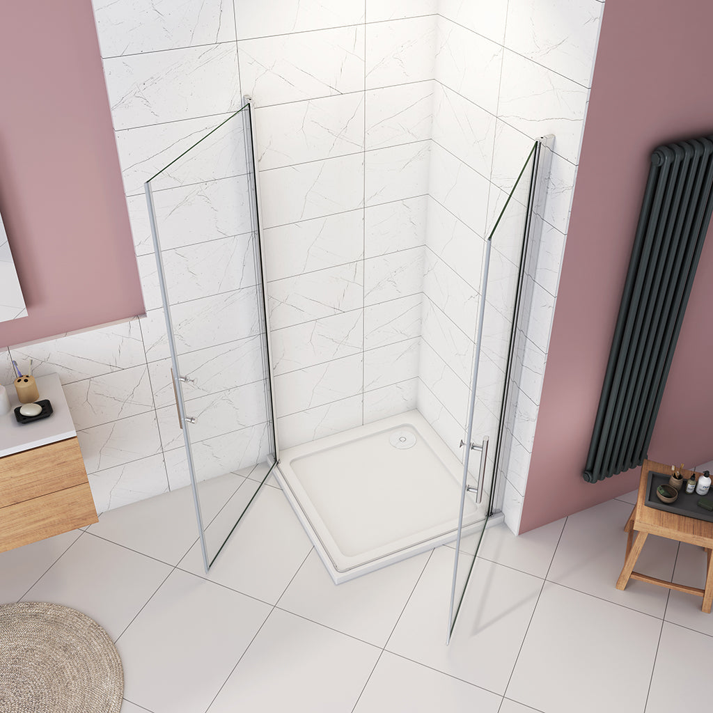 ozean nano glas 100x76 Eckdusche Drehtür Duschwanne cm für badezimmer