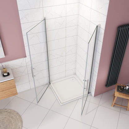 ozean nano glas 100x76 Eckdusche Drehtür Duschwanne cm für badezimmer