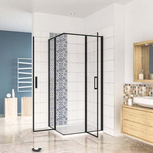 ozeansanitaer 100x80 Eckdusche Drehtür Duschwanne PD3 10 8BGRQ cm für badezimmer