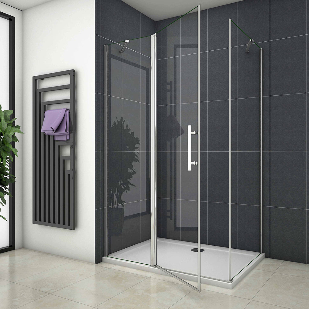 ozeansanitaer 80x100 drehtür mit festteil Seitenwand cm für badezimmer