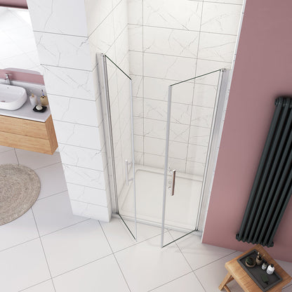 ozeansanitaer Nischentür 80 Doppeltür Duschtasse 140X80 PK2 195 cm