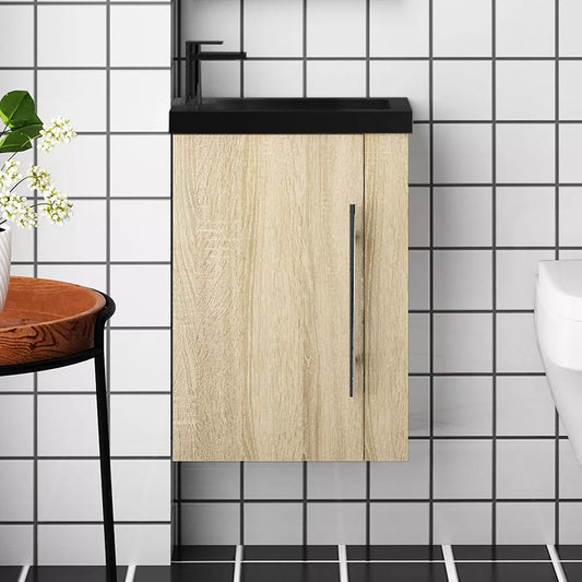 Waschtisch 45 cm Waschbecken mit Unterschrank Gäste WC Badmöbel Set klein Loft